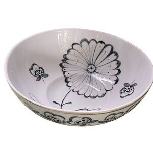 Fine Porcelain Dinnerware Portugal salad soup bowl. Blue floral.